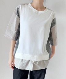 異素材MIXレイヤード風Tシャツ
