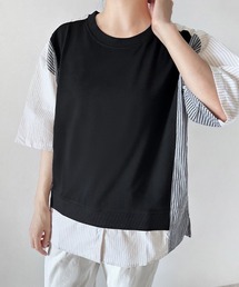 異素材MIXレイヤード風Tシャツ