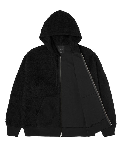 HUF パズルロゴ パーカー XXL 黒 HUF（ハフ） パーカー ALL CAPS FULL ZIP HOODIE メンズ レディース