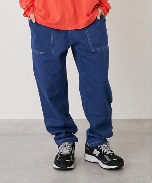 GLAZOS（グラソス）の「ストレッチデニム・ベイカーパンツ（デニムパンツ・キッズ・ダークブルー/ライトブルー/ブラック・160cm/150cm/170cm/180cm）」の3枚目の写真