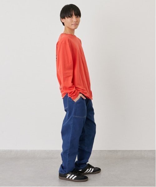 GLAZOS（グラソス）の「ストレッチデニム・ベイカーパンツ（デニムパンツ・キッズ・ダークブルー/ライトブルー/ブラック・160cm/150cm/170cm/180cm）」の11枚目の写真