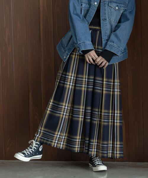 URBAN RESEARCH Sonny Label（アーバンリサーチサニーレーベル）の「タックチェックイージースカート（スカート・レディース・ブラウン系その他/イエロー系その他/ブラック系その他・36/38）」の6枚目の写真