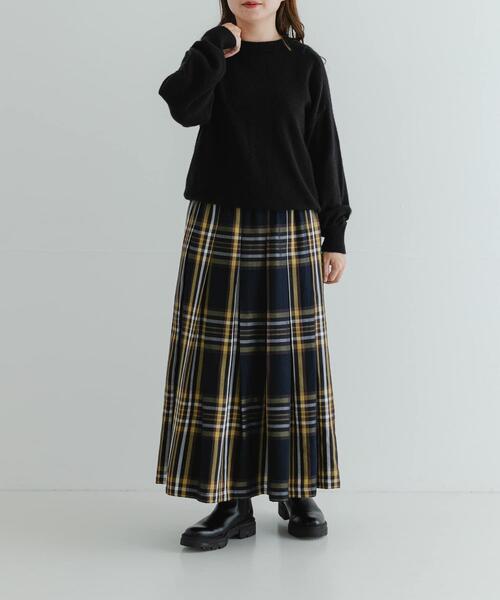 URBAN RESEARCH Sonny Label（アーバンリサーチサニーレーベル）の「タックチェックイージースカート（スカート・レディース・ブラウン系その他/イエロー系その他/ブラック系その他・36/38）」の16枚目の写真