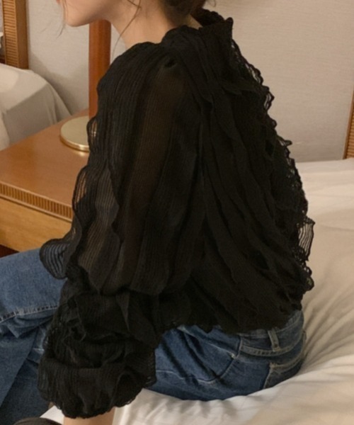 Aelina(エリナ)の「長袖トップス(その他トップス・レディース・オフホワイト/ブラック・F)」の5枚目の写真