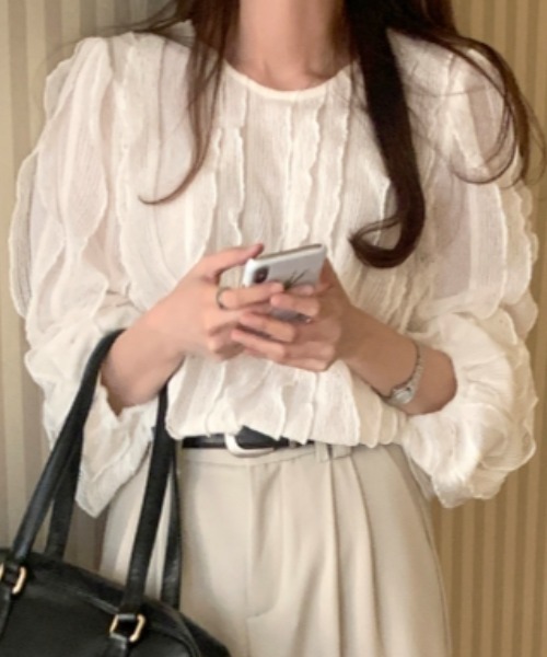 Aelina(エリナ)の「長袖トップス(その他トップス・レディース・オフホワイト/ブラック・F)」の17枚目の写真