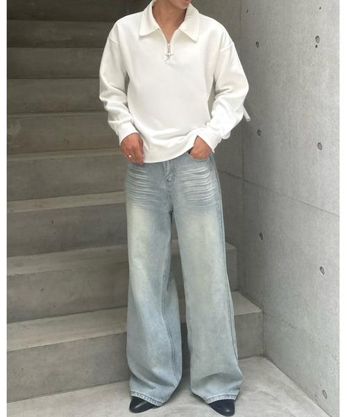 Otte(オッテ)の「ハーフジップチャームトップス(スウェット・メンズ・グレー/ブラック/ホワイト・LARGE/MEDIUM/X-LARGE)」の7枚目の写真