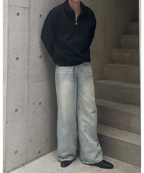 Otte(オッテ)の「ハーフジップチャームトップス(スウェット・メンズ・グレー/ブラック/ホワイト・LARGE/MEDIUM/X-LARGE)」の8枚目の写真