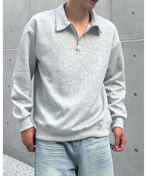 Otte(オッテ)の「ハーフジップチャームトップス(スウェット・メンズ・グレー/ブラック/ホワイト・LARGE/MEDIUM/X-LARGE)」の12枚目の写真