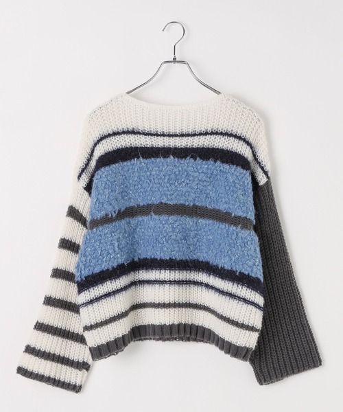 LEPSIM（レプシィム）の「3ゲージクレイジーパターンプルオーバー　595634（ニット/セーター・レディース・レッド/ブラウン/チャコールグレー・FREE）」の4枚目の写真