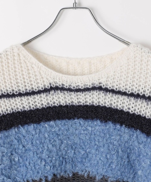 LEPSIM（レプシィム）の「3ゲージクレイジーパターンプルオーバー　595634（ニット/セーター・レディース・レッド/ブラウン/チャコールグレー・FREE）」の5枚目の写真