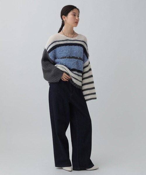 LEPSIM（レプシィム）の「3ゲージクレイジーパターンプルオーバー　595634（ニット/セーター・レディース・レッド/ブラウン/チャコールグレー・FREE）」の12枚目の写真