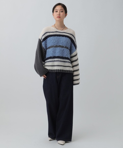 LEPSIM（レプシィム）の「3ゲージクレイジーパターンプルオーバー　595634（ニット/セーター・レディース・レッド/ブラウン/チャコールグレー・FREE）」の14枚目の写真