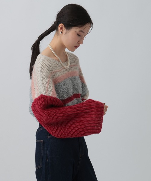 LEPSIM（レプシィム）の「3ゲージクレイジーパターンプルオーバー　595634（ニット/セーター・レディース・レッド/ブラウン/チャコールグレー・FREE）」の17枚目の写真