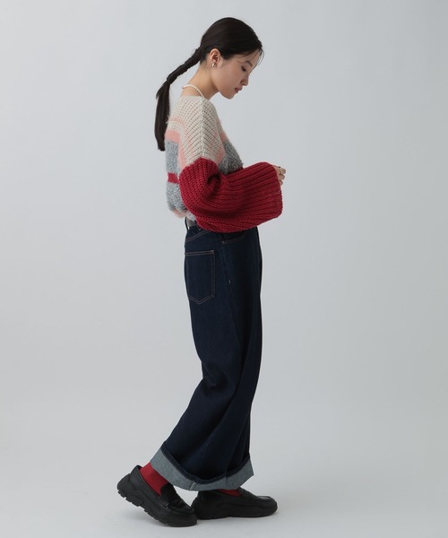 LEPSIM（レプシィム）の「3ゲージクレイジーパターンプルオーバー　595634（ニット/セーター・レディース・レッド/ブラウン/チャコールグレー・FREE）」の20枚目の写真