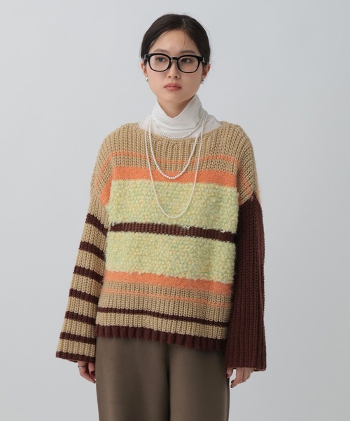 LEPSIM（レプシィム）の「3ゲージクレイジーパターンプルオーバー　595634（ニット/セーター・レディース・レッド/ブラウン/チャコールグレー・FREE）」の21枚目の写真