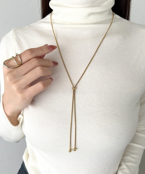 sowang（ソワン）の「スライダーボウタイロングネックレス（ネックレス・レディース・シルバー/ゴールド・FREE）」の7枚目の写真
