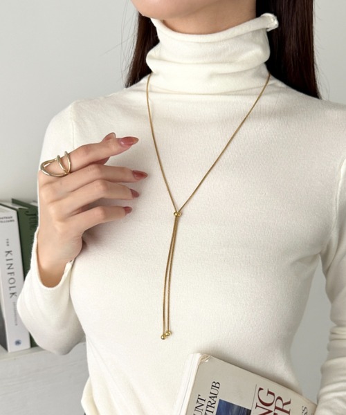 sowang（ソワン）の「スライダーボウタイロングネックレス（ネックレス・レディース・シルバー/ゴールド・FREE）」の9枚目の写真