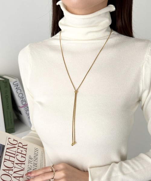 sowang（ソワン）の「スライダーボウタイロングネックレス（ネックレス・レディース・シルバー/ゴールド・FREE）」の8枚目の写真