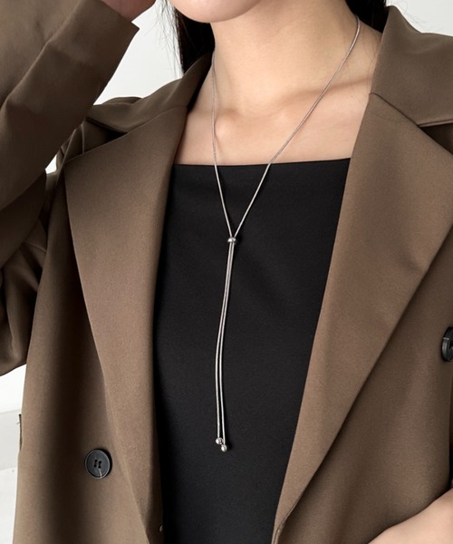 sowang（ソワン）の「スライダーボウタイロングネックレス（ネックレス・レディース・シルバー/ゴールド・FREE）」の3枚目の写真