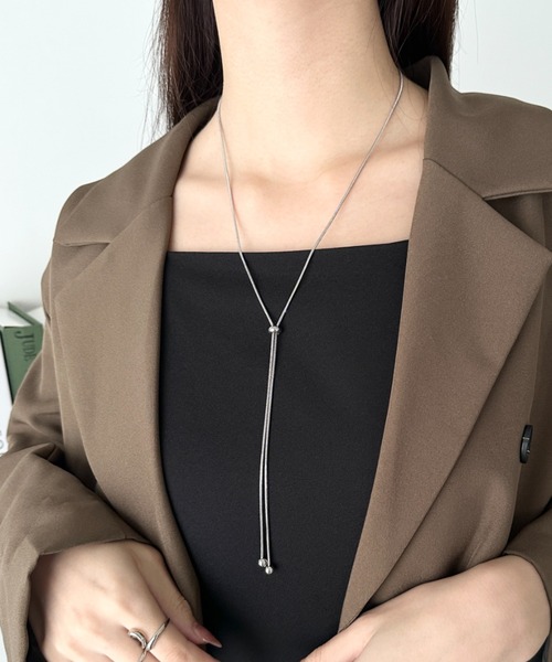 sowang（ソワン）の「スライダーボウタイロングネックレス（ネックレス・レディース・シルバー/ゴールド・FREE）」の5枚目の写真
