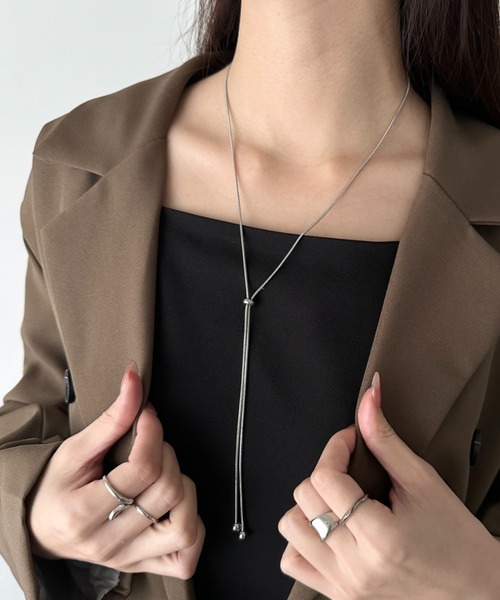 sowang（ソワン）の「スライダーボウタイロングネックレス（ネックレス・レディース・シルバー/ゴールド・FREE）」の6枚目の写真