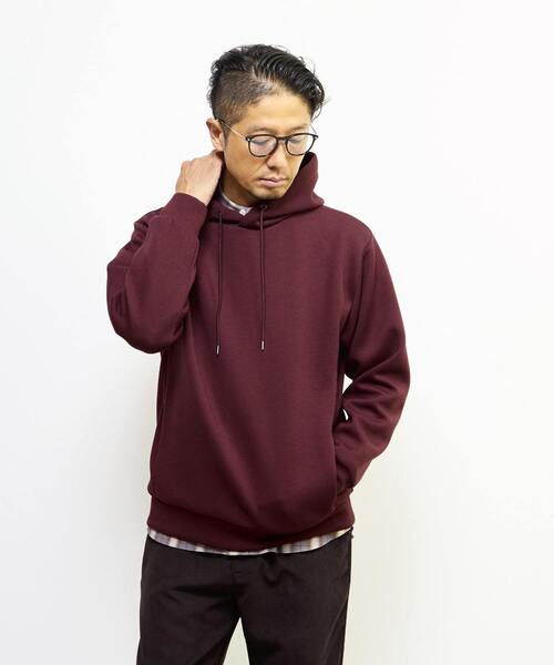 MEN'S MELROSE（メンズメルローズ）の「アヤクッションスプリットラグランフーディ（パーカー・メンズ・ネイビー/グレー系その他/ボルドー・3/4）」の5枚目の写真