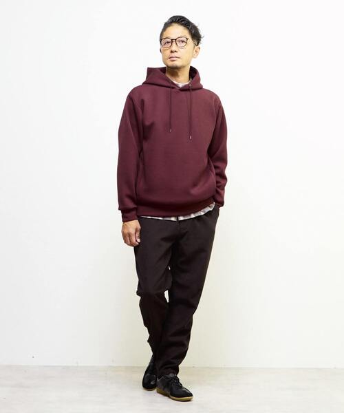MEN'S MELROSE（メンズメルローズ）の「アヤクッションスプリットラグランフーディ（パーカー・メンズ・ネイビー/グレー系その他/ボルドー・3/4）」の6枚目の写真
