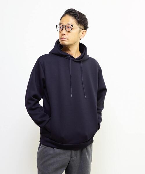 MEN'S MELROSE（メンズメルローズ）の「アヤクッションスプリットラグランフーディ（パーカー・メンズ・ネイビー/グレー系その他/ボルドー・3/4）」の8枚目の写真