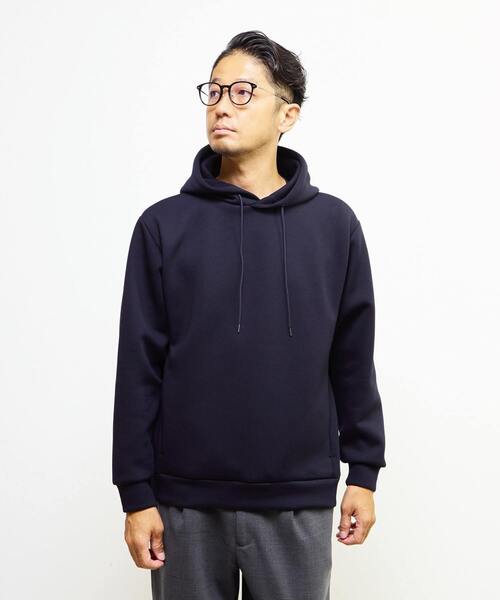 MEN'S MELROSE（メンズメルローズ）の「アヤクッションスプリットラグランフーディ（パーカー・メンズ・ネイビー/グレー系その他/ボルドー・3/4）」の9枚目の写真