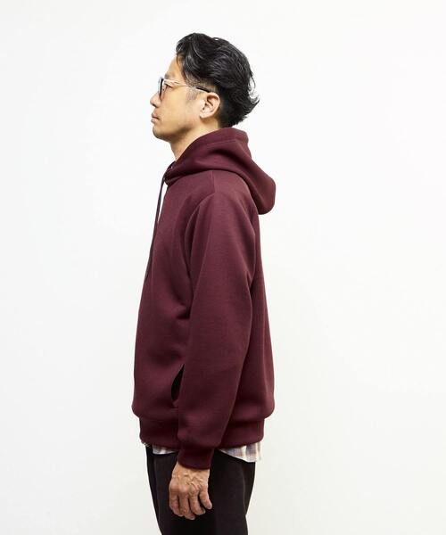 MEN'S MELROSE（メンズメルローズ）の「アヤクッションスプリットラグランフーディ（パーカー・メンズ・ネイビー/グレー系その他/ボルドー・3/4）」の14枚目の写真