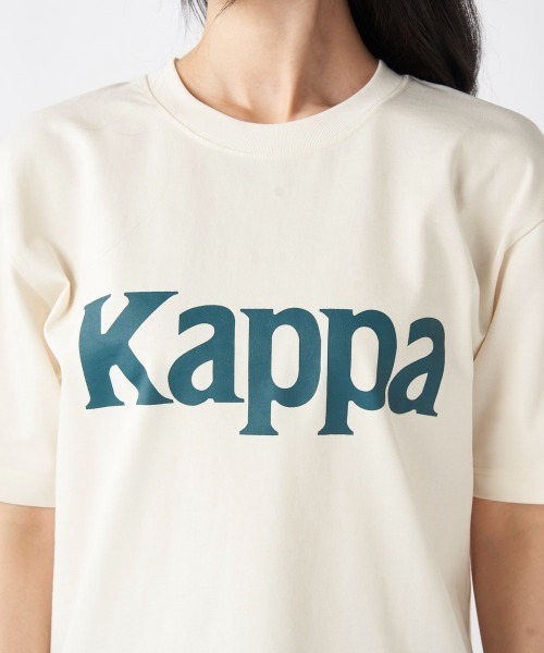 Kappa（カッパ）の「≪ウェルネスシリーズ≫Kappaロゴ ユニセックスTシャツ（Tシャツ/カットソー・レディース・グリーン/オフホワイト/ブラック・LARGE/SMALL/MEDIUM）」の5枚目の写真