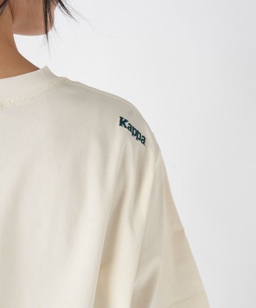 Kappa（カッパ）の「≪ウェルネスシリーズ≫Kappaロゴ ユニセックスTシャツ（Tシャツ/カットソー・レディース・グリーン/オフホワイト/ブラック・LARGE/SMALL/MEDIUM）」の6枚目の写真
