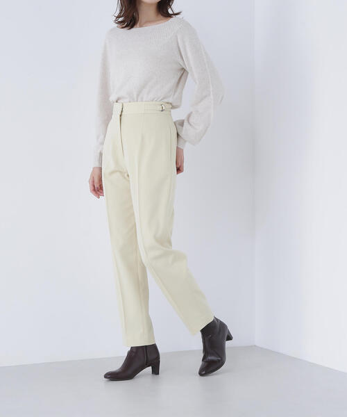 NATURAL BEAUTY BASIC(ナチュラルビューティーベーシック)の「◇【Oggi掲載】サイドバックルテーパードパンツ(その他パンツ・レディース・ダークブラウン/ネイビー/イエロー・SMALL/MEDIUM)」の3枚目の写真