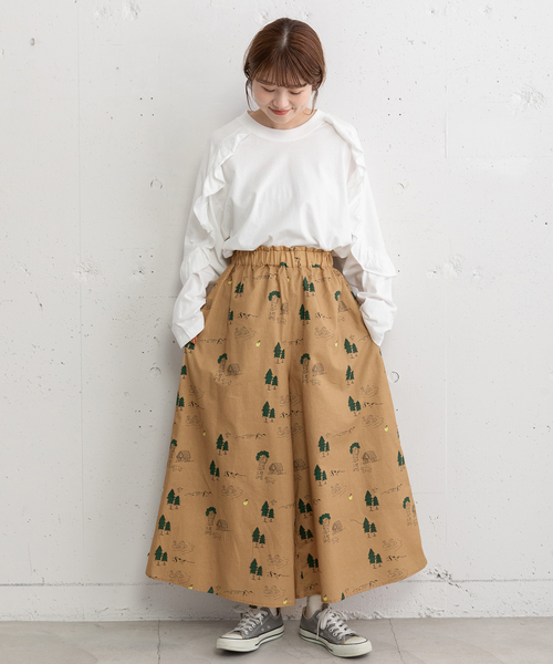 POU DOU DOU(プードゥドゥ)の「スワンレイクプリントキュロットパンツ(その他パンツ・レディース・キナリ/ベージュ・M)」の6枚目の写真