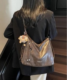 gossip！ロサンゼルス | Y2K チャーム付き大容量バッグ ショルダーバッグ＆斜め掛けバッグ デイリー＆通勤用(ショルダーバッグ)