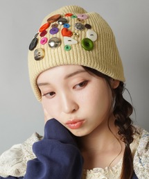 SPINNS | シングルビーニー/ニット帽/アソートボタン(ニットキャップ/ビーニー)