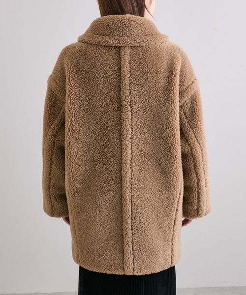 PUAL CE CIN(ピュアルセシン)の「【WEB限定】ステンカラーボアミドルコート(ステンカラーコート・レディース・ブラウン/キャメル・FREE)」の7枚目の写真