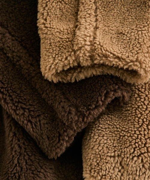 PUAL CE CIN(ピュアルセシン)の「【WEB限定】ステンカラーボアミドルコート(ステンカラーコート・レディース・ブラウン/キャメル・FREE)」の9枚目の写真