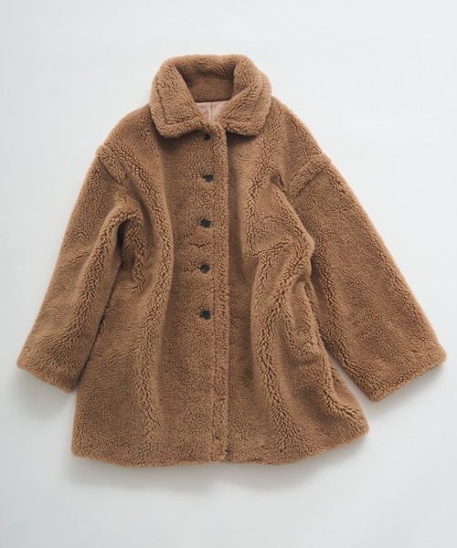 PUAL CE CIN(ピュアルセシン)の「【WEB限定】ステンカラーボアミドルコート(ステンカラーコート・レディース・ブラウン/キャメル・FREE)」の22枚目の写真