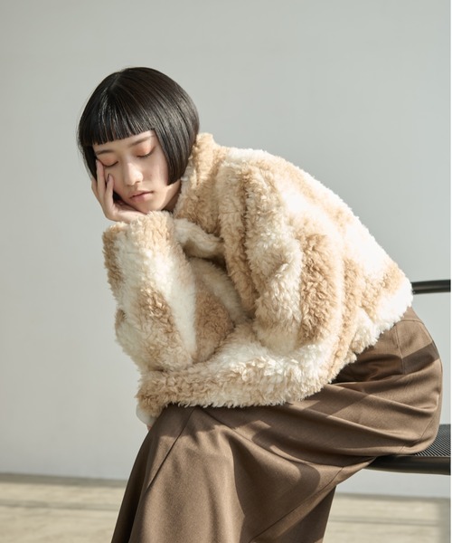 セール】2トーンボアスタンドブルゾン（ブルゾン）｜AIC.（エーアイ