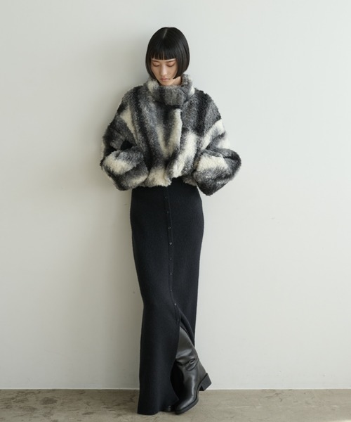AIC.（エーアイシー）の「2トーンボアスタンドブルゾン（ブルゾン 