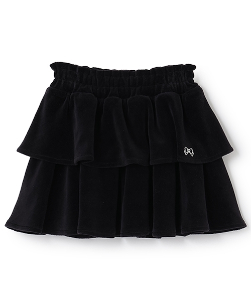 Lycee mine（リセマイン）の「【もっちりベロア】【セットアップ可】ティアードスカート（スカート・キッズ・チャコール/ベージュ/ピンク/ブラック/エメラルド・140cm/110cm/130cm/120cm/100cm/150cm）」の8枚目の写真