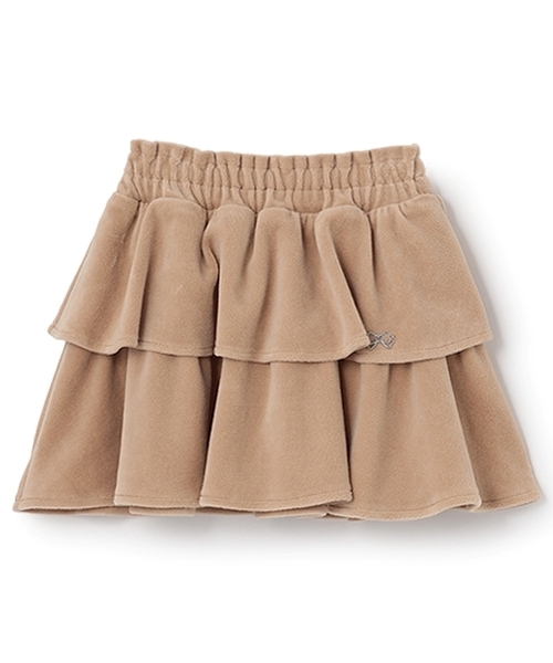 Lycee mine（リセマイン）の「【もっちりベロア】【セットアップ可】ティアードスカート（スカート・キッズ・チャコール/ベージュ/ピンク/ブラック/エメラルド・140cm/110cm/130cm/120cm/100cm/150cm）」の10枚目の写真