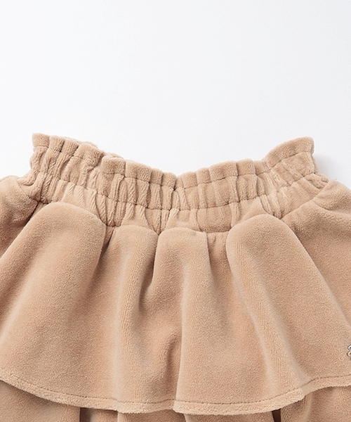 Lycee mine（リセマイン）の「【もっちりベロア】【セットアップ可】ティアードスカート（スカート・キッズ・チャコール/ベージュ/ピンク/ブラック/エメラルド・140cm/110cm/130cm/120cm/100cm/150cm）」の12枚目の写真