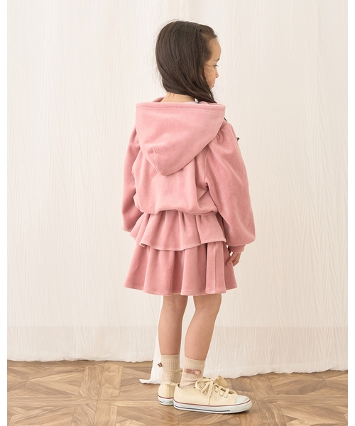 Lycee mine（リセマイン）の「【もっちりベロア】【セットアップ可】ティアードスカート（スカート・キッズ・チャコール/ベージュ/ピンク/ブラック/エメラルド・140cm/110cm/130cm/120cm/100cm/150cm）」の22枚目の写真