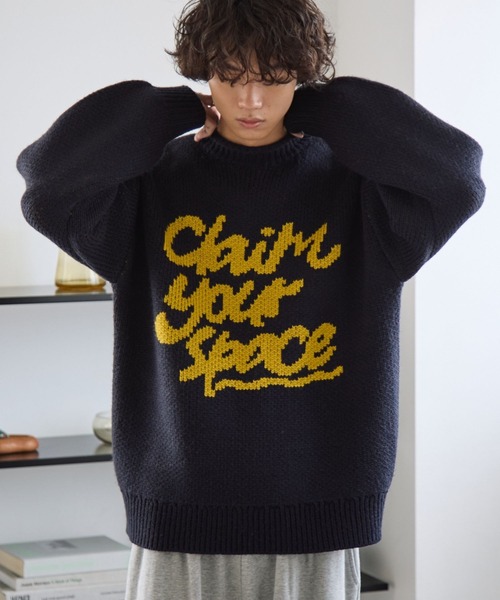 PBLIM(ページボーイリム)の「《UNISEX》ハンドライクニット(ニット/セーター・レディース・オフホワイト/レッド/ネイビー・FREE)」の2枚目の写真