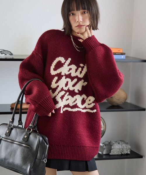 PBLIM(ページボーイリム)の「《UNISEX》ハンドライクニット(ニット/セーター・レディース・オフホワイト/レッド/ネイビー・FREE)」の6枚目の写真