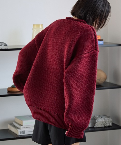 PBLIM(ページボーイリム)の「《UNISEX》ハンドライクニット(ニット/セーター・レディース・オフホワイト/レッド/ネイビー・FREE)」の8枚目の写真