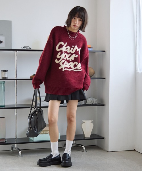 PBLIM(ページボーイリム)の「《UNISEX》ハンドライクニット(ニット/セーター・レディース・オフホワイト/レッド/ネイビー・FREE)」の9枚目の写真