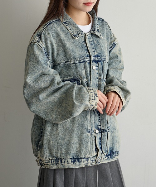 A by MAGASIN DE MODE(エーバイマガジンデモード)の「【A by MAGASIN DE MODE】オーバーサイズ デニムジャケット Type2 2nd型 カバーオール/ジージャン MNY(デニムジャケット・レディース・ブラック/インディゴブルー・L/M/XL)」の15枚目の写真